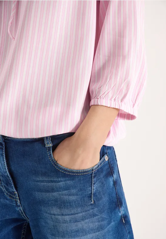 3/4-Arm Bluse mit Streifenmuster light blush rose
