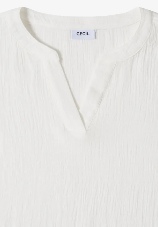 3/4-Arm Bluse in Musselin-Qualität vanilla white