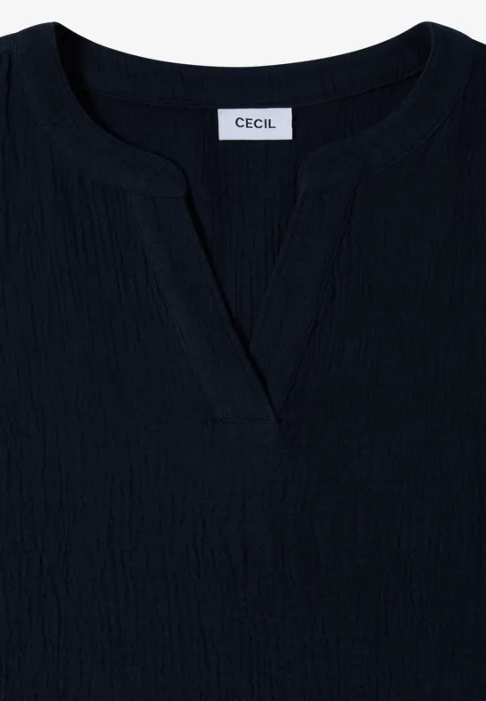 3/4-mouwen blouse van mousseline universal blue