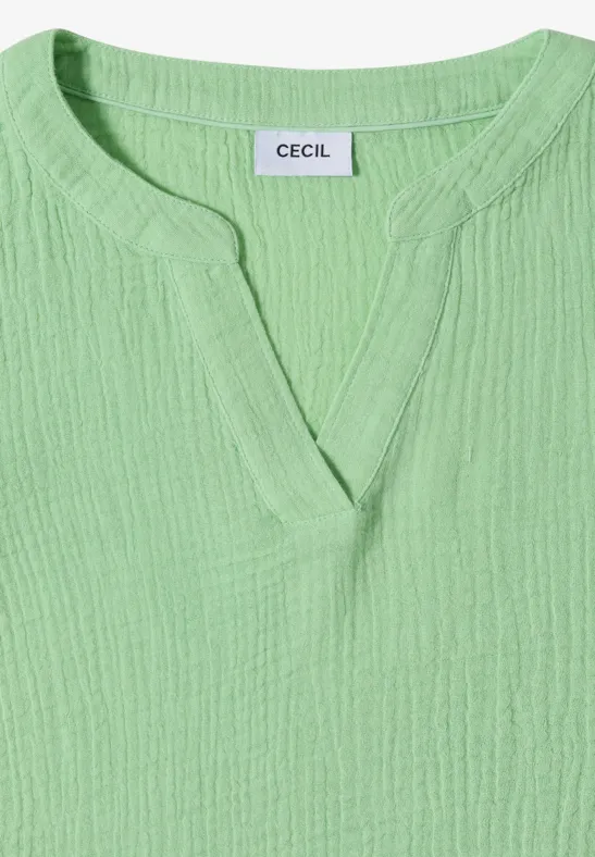 3/4-mouwen blouse van mousseline juicy lime