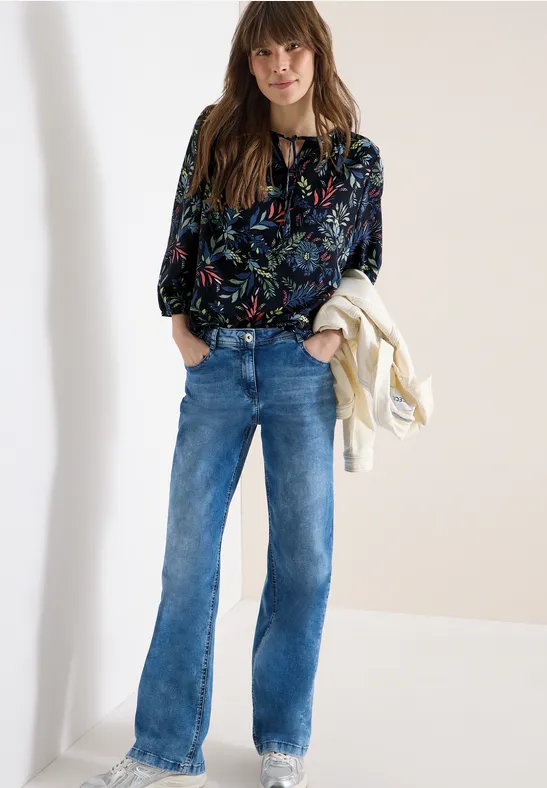 Chemisier à manches 3/4 avec motif floral universal blue