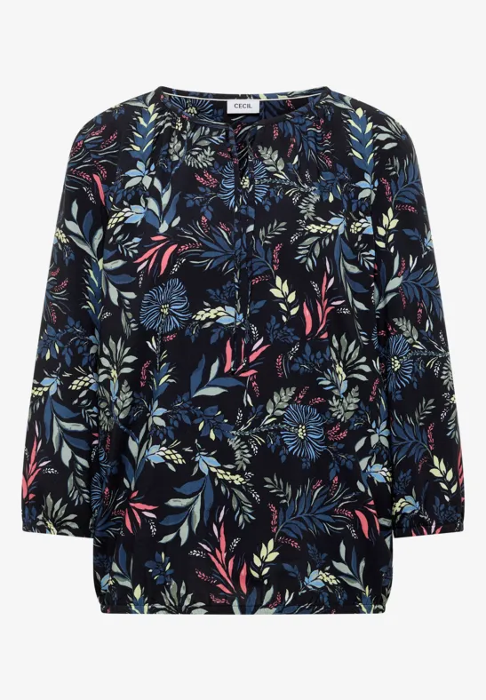 Chemisier à manches 3/4 avec motif floral universal blue