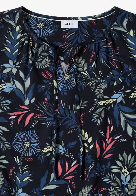 Chemisier à manches 3/4 avec motif floral universal blue