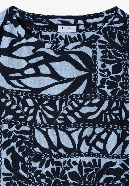 Chemisier à manches 3/4 avec imprimé patchwork universal blue