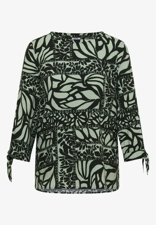 Chemisier à manches 3/4 avec imprimé patchwork raw khaki