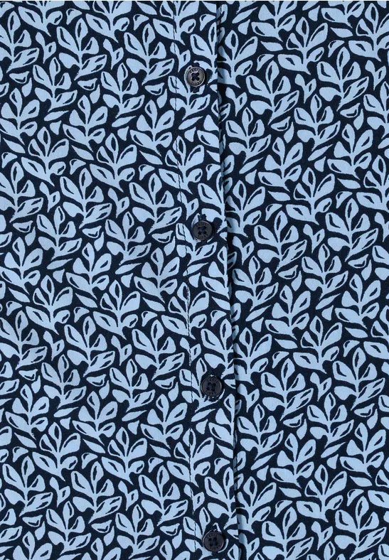 Blouse met korte mouwen en knoopsluiting universal blue