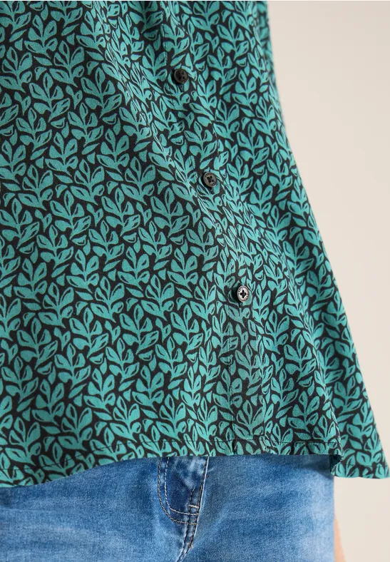 Bluzka koszulowa z krótkim rękawem i listwą guzikową raw khaki