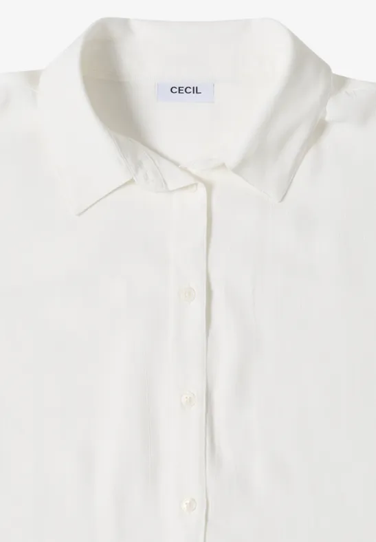 Chemise blanche CECIL à col et boutonnage, sobre et élégante.