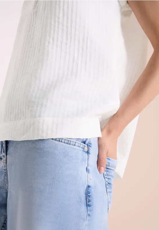 Dropped Shoulder Bluse mit Struktur vanilla white