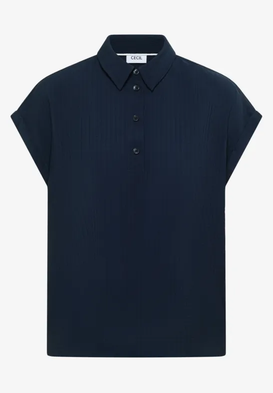 Dropped Shoulder Bluse mit Struktur universal blue