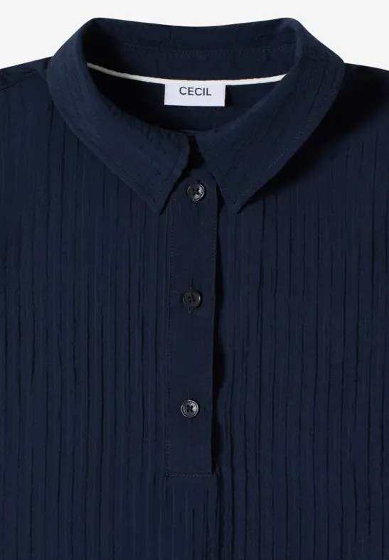 Dropped Shoulder Bluse mit Struktur universal blue