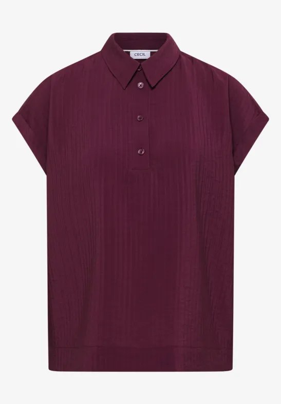 Dropped Shoulder Bluse mit Struktur sweet grape red