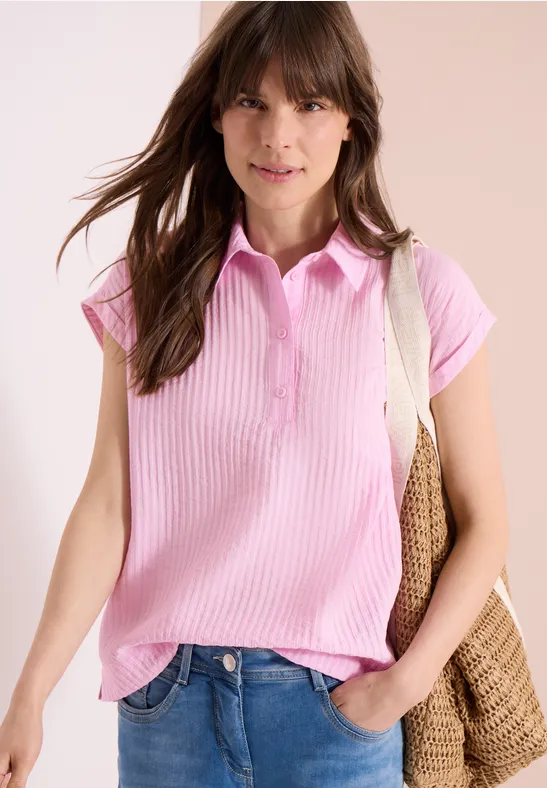 Dropped Shoulder Bluse mit Struktur light blush rose