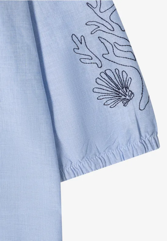 3/4-Arm Bluse mit Stickerei blouse blue