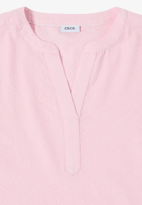 Dropped Shoulder Bluse in Seersuckerqualität light blush rose