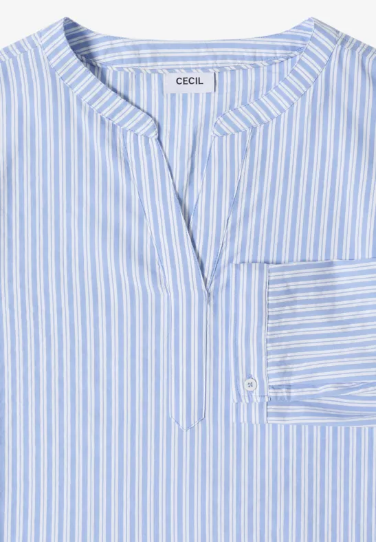 Blouse à manches longues en qualité seersucker blouse blue