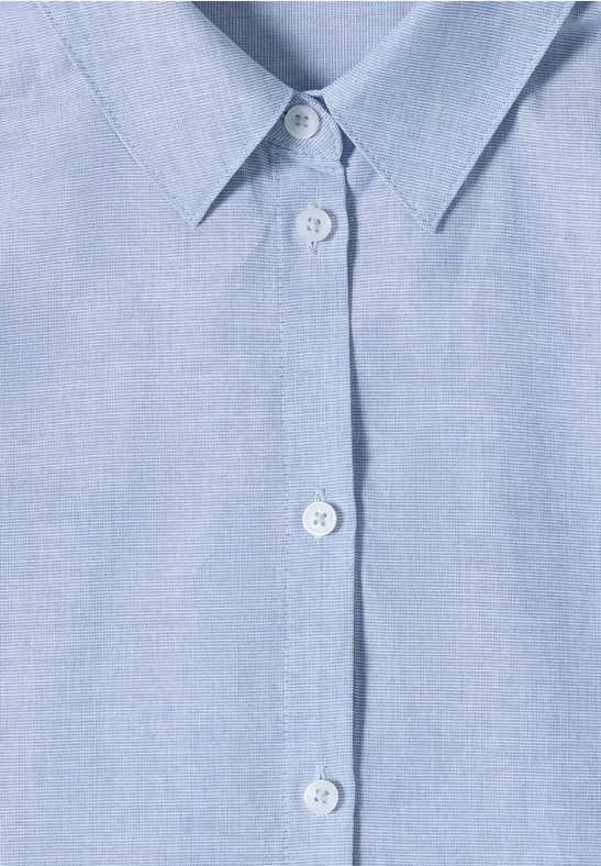 Blouse à manches courtes en qualité chambray blouse blue