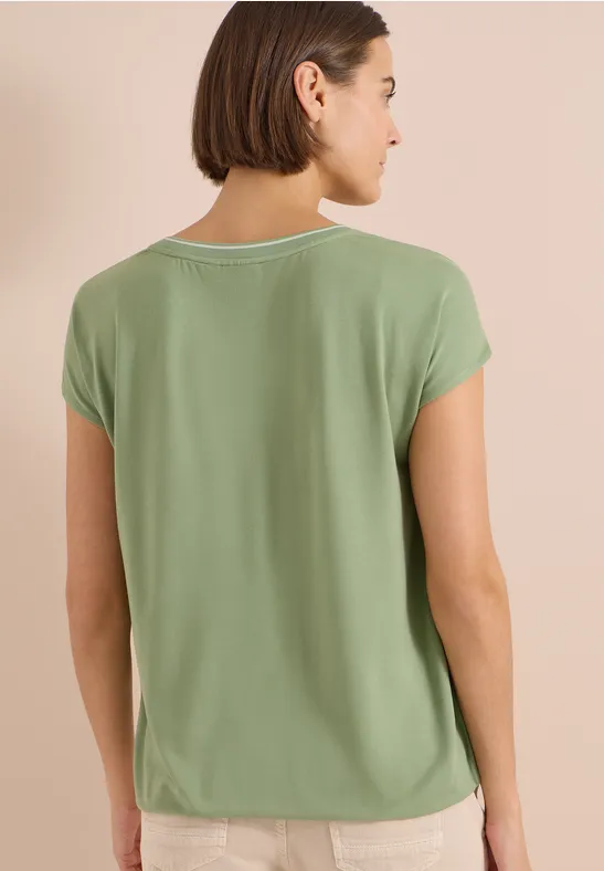 Frauen-T-Shirt kurzärmelig in Grün, Rückansicht
