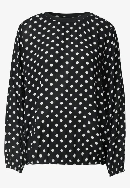 Schwarzer Pullover mit weißen Polka-Dots