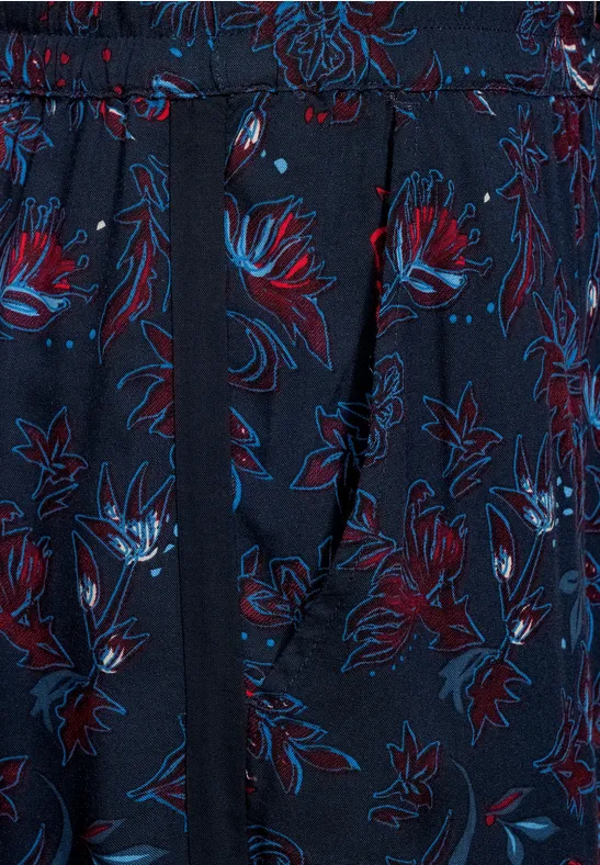 Rock mit Blumenmuster deep blue