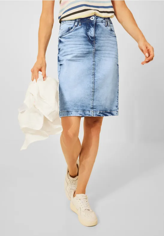 Minirock in Jeans light blue wash