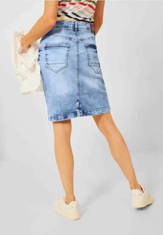 Minirock in Jeans light blue wash