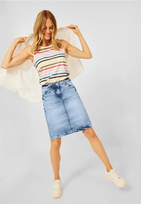 Minirock in Jeans light blue wash