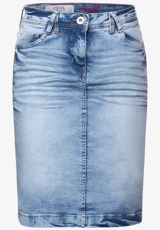 Minirock in Jeans light blue wash