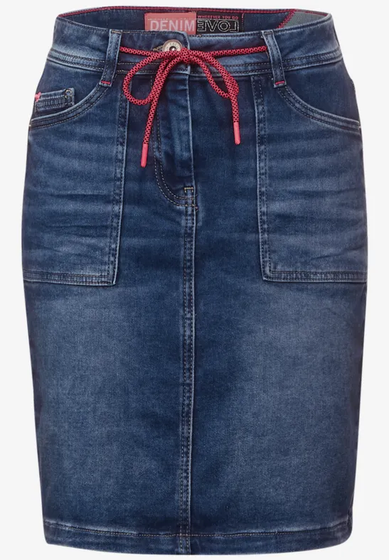 Jeansrock im Joggstyle mid blue wash