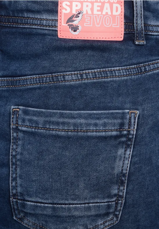 Jeansrock im Joggstyle mid blue wash