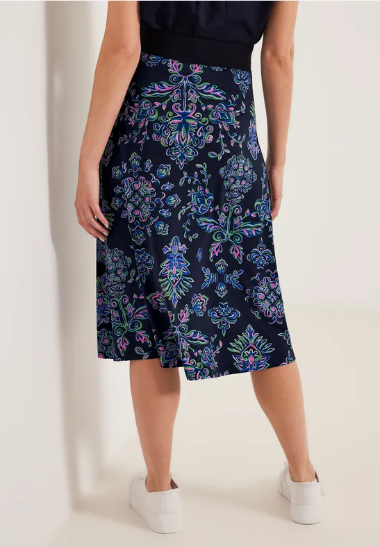 Midirok met print deep blue