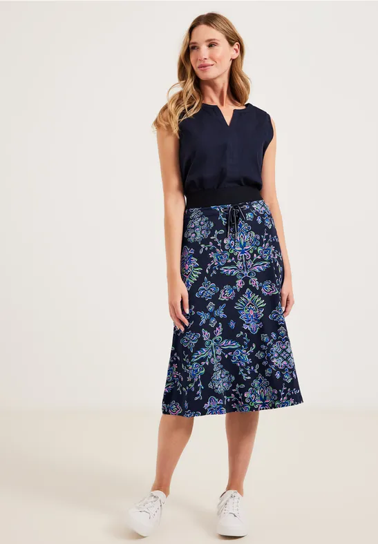 Midirok met print deep blue