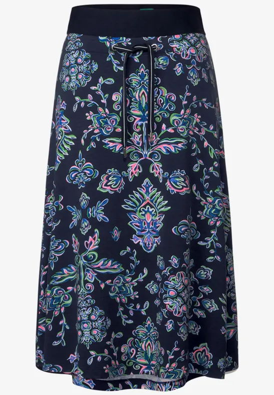 Midirok met print deep blue