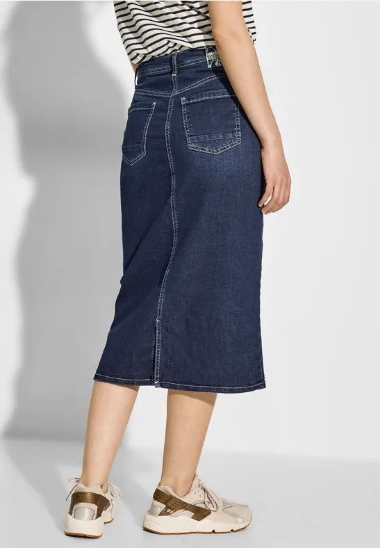 Jupe en jean midi Dark blue wash