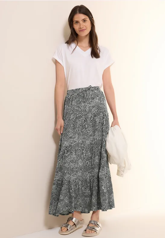 Print-Rock mit Volants volcanic grey