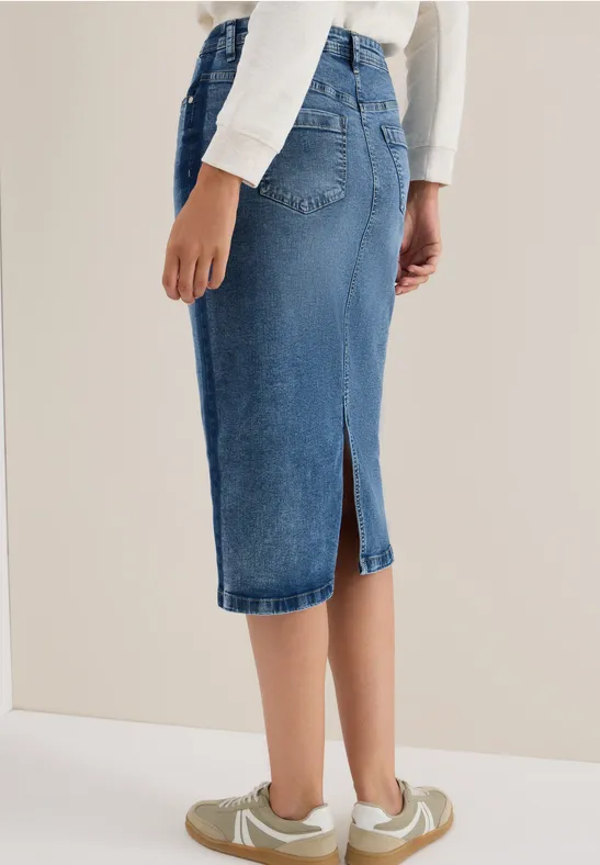 Jeansrock mit Galonstreifen light blue washed