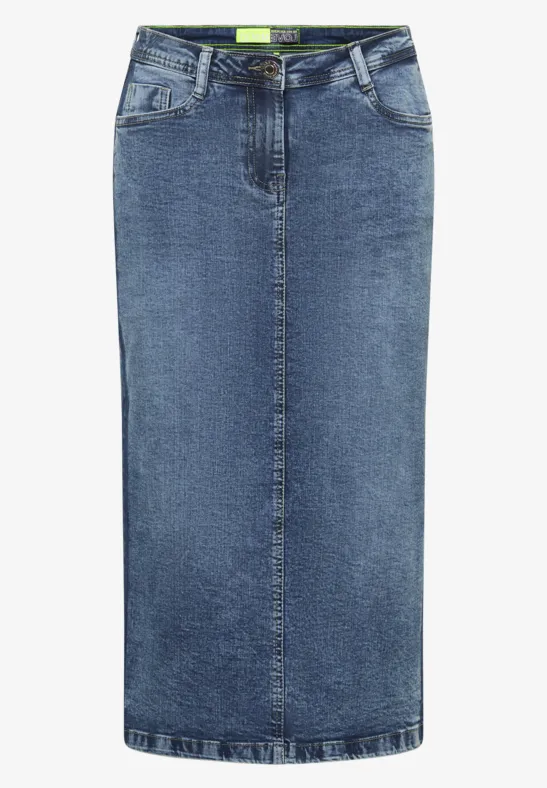 Jeansrock mit Galonstreifen light blue washed