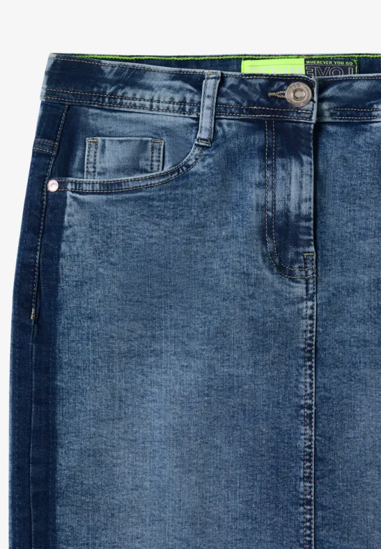 Jeansrock mit Galonstreifen light blue washed