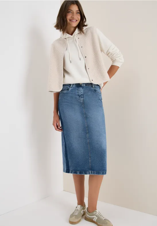 Jeansrock mit Galonstreifen light blue washed
