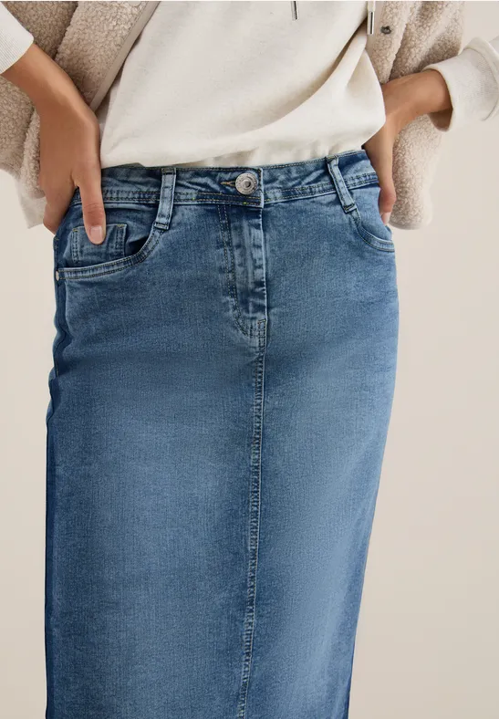 Jeansrock mit Galonstreifen light blue washed
