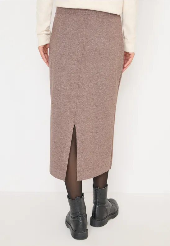 Rok met gestructureerde details chocolate mousse melange