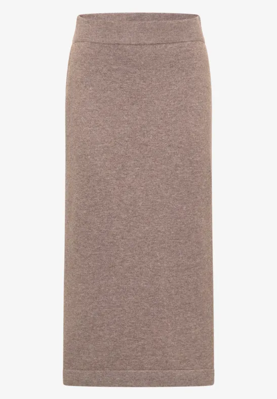 Rok met gestructureerde details chocolate mousse melange