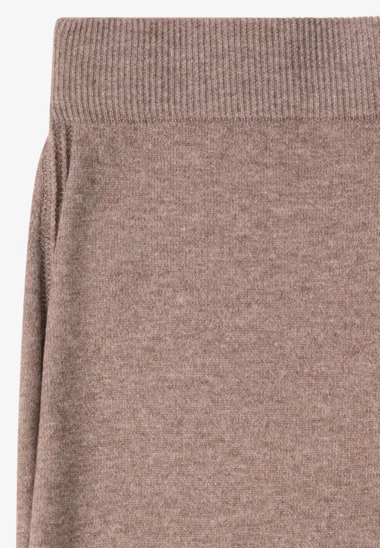 Rok met gestructureerde details chocolate mousse melange
