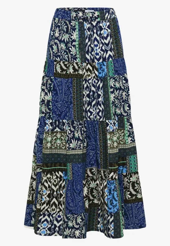 Midirok met grafisch patroon universal blue