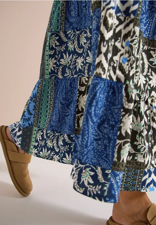 Midirok met grafisch patroon universal blue