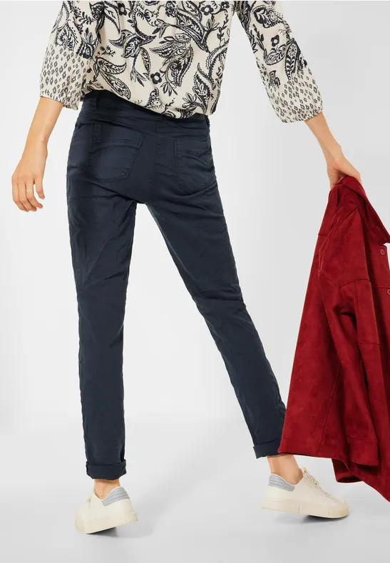 Casual fit met crash-effect deep blue