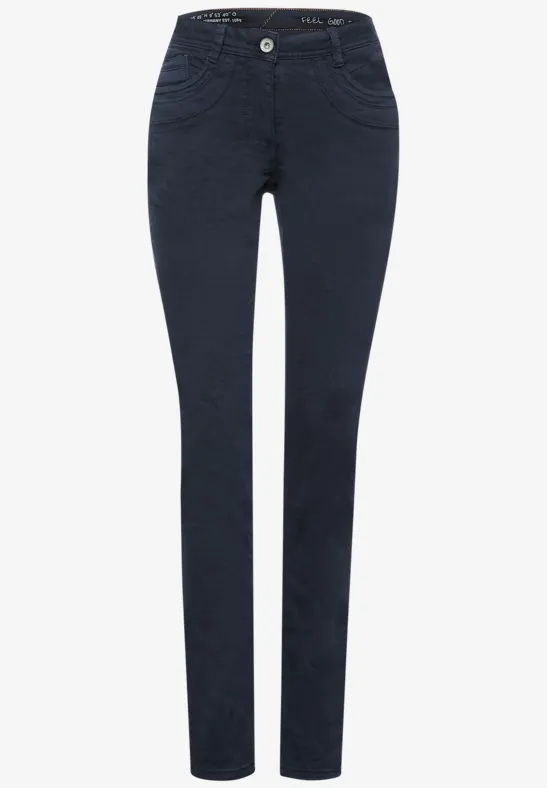 Casual fit met crash-effect deep blue