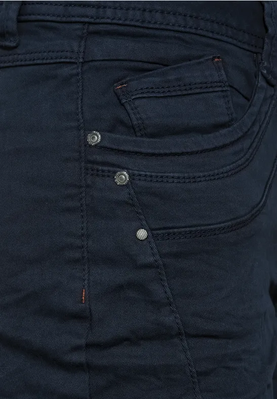Casual fit met crash-effect deep blue