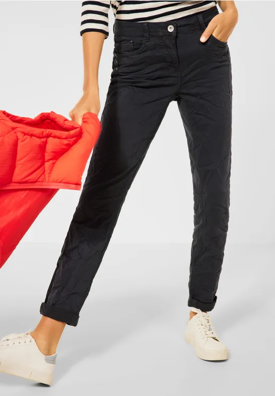 Casual fit met crash-effect carbon grey