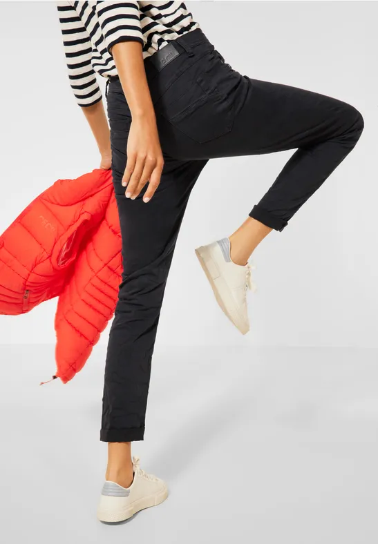 Casual fit met crash-effect carbon grey